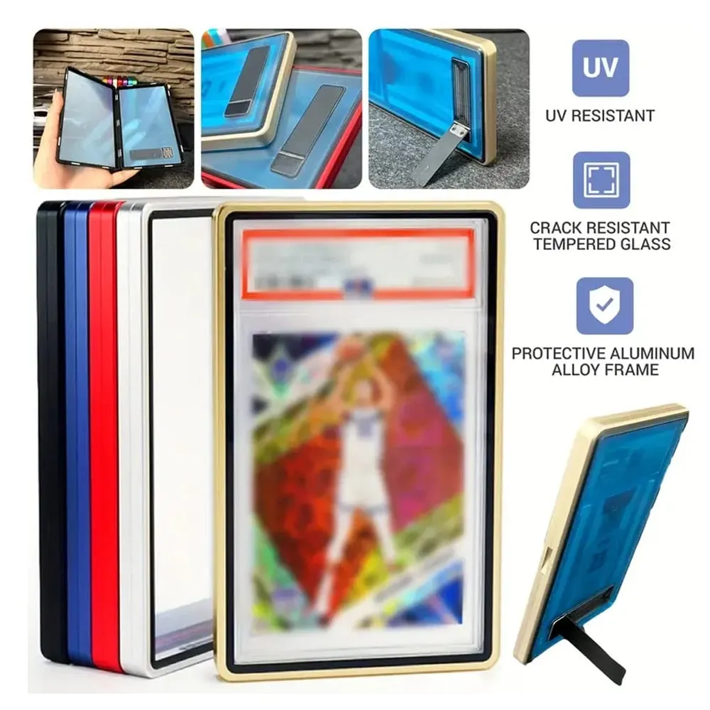 Aluminum Alloy Multicolor Trading Card Protect Case with Stand For PSA BGS Graded Card Support Horizontal and Vertical