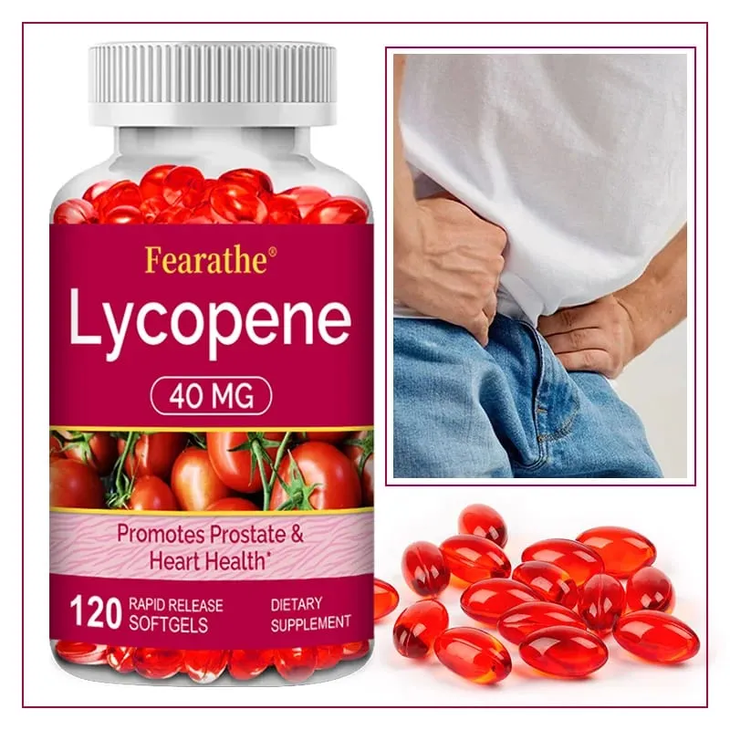 Premium Lycopene 40mg Dietary Supplement for Prostate Antioxidant Heart Skin & Immune Health Non-GMO 30/60/120 Softgels
