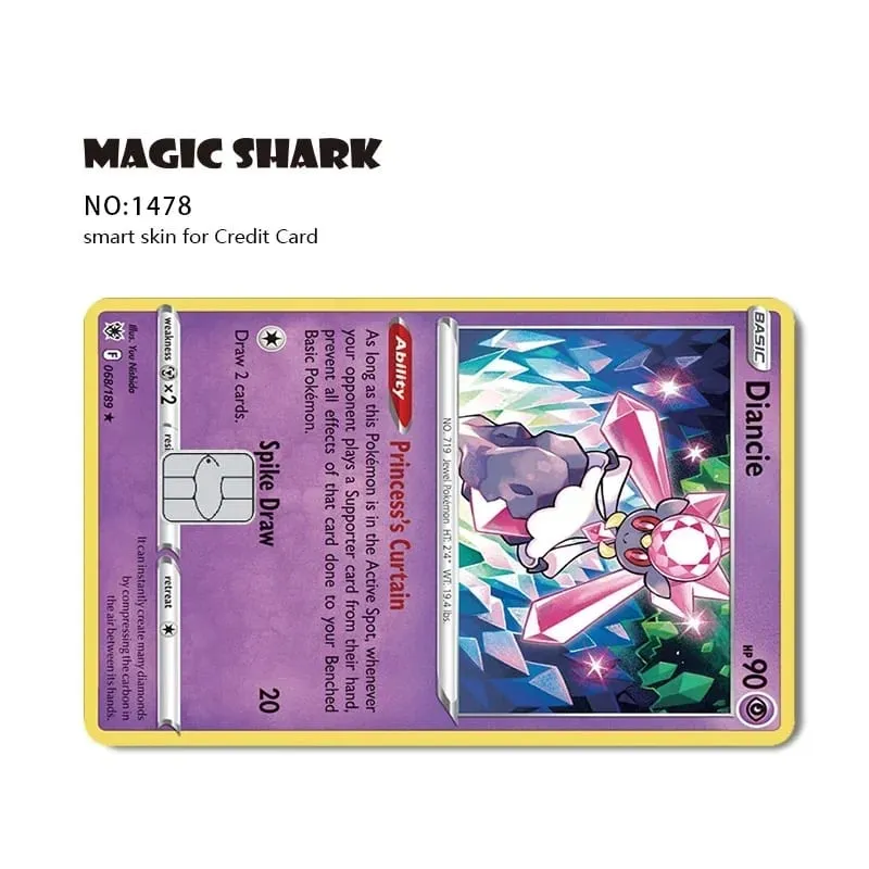 2025 New Pokemons Charizard Blastoise Bulbasaur Eevee Metwo Sticker Film Skin Cover for Credit Debit Card
