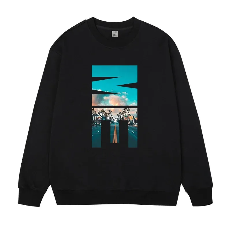 プラスサイズメンズプルオーバーフルコ​​ットンスウェット 5XL 6XL 7XL 秋冬長袖プリントトップス男性服 110kg-180kg