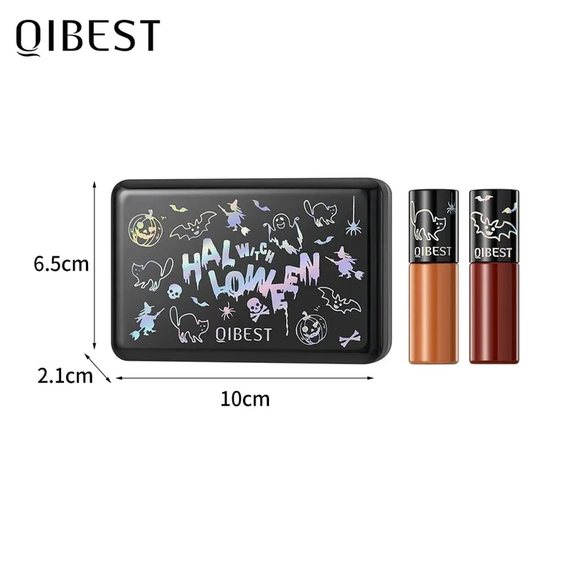 Halloween Liquid Lipstick Makeup Sets Waterproof Matte Lipstick Red Black Orange Purple Lip Stain Tint Lasting Cosmetics