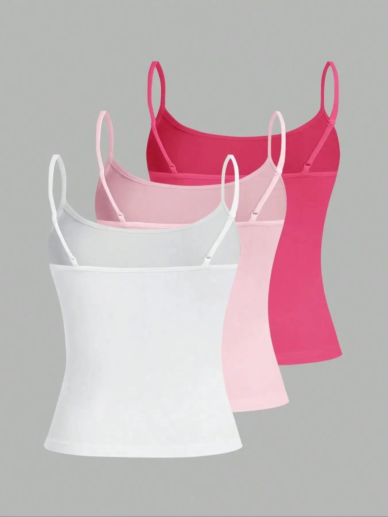 European and American Spring Summer and Autumn Solid Color Daily Casual Adjustable Suspender Vest Three-Piece Set
