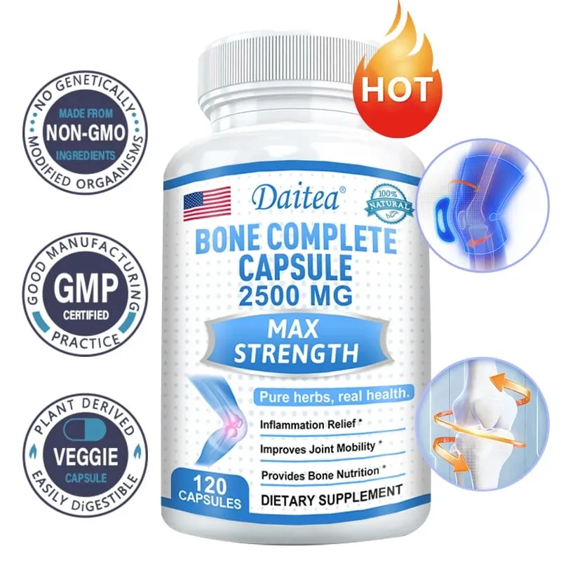 Collagen Bone Capsules Calcium Magnesium & Vitamins Supports Bone Density Calcium Absorption Cartilage & Joint Health