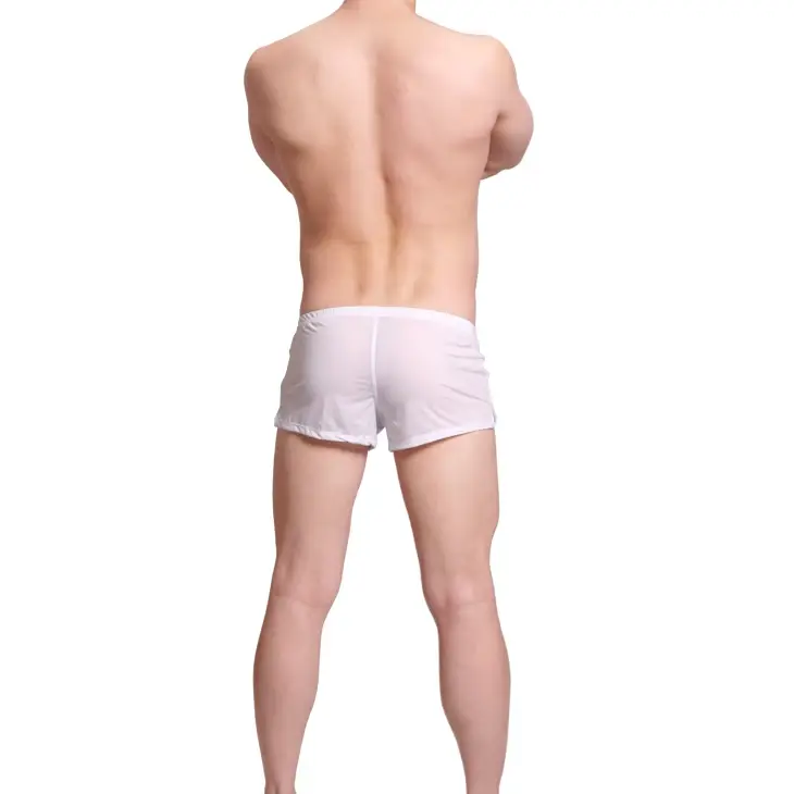 Mens Underwear Ice Silk Boxer Shorts homme Solid Mid-rised U Convex Pouch Underpants Cueca Men's Arrow Pants Plus Size M-XXL