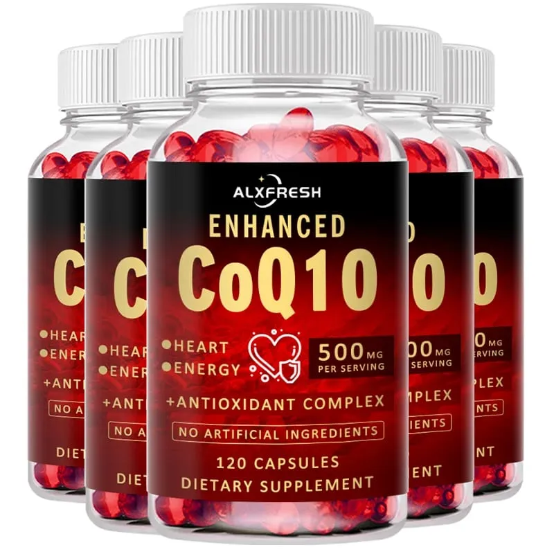 CoQ10 Capsules Support Energy Production Heart Brain Liver eye Health Fatigue and Stress Relief Energy and Immunity Enhancement