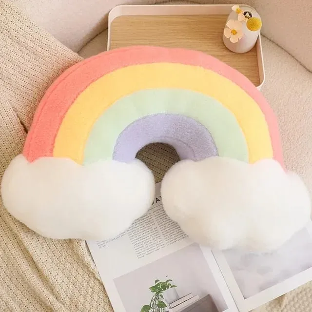 Rainbow Wish Star Moon Plush Pillow Colorful Crown Cloud Soft Toy Pillow Cushion Sofa Home Decoration Throw Pillows