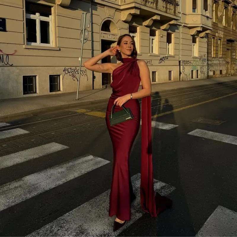 Backless Satin Long Sling Dress Women V Neck Sleeveless Slit Solid Sexy Party Dresses 2026 Summer Lady Vacation Evening Robes — image 21