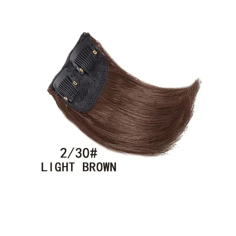 Synthetic 10cm Clip In Hair Extensions Short Straight Topper Invisible Seamless Side Cover Hairpiece Natural Volume Easy Wear