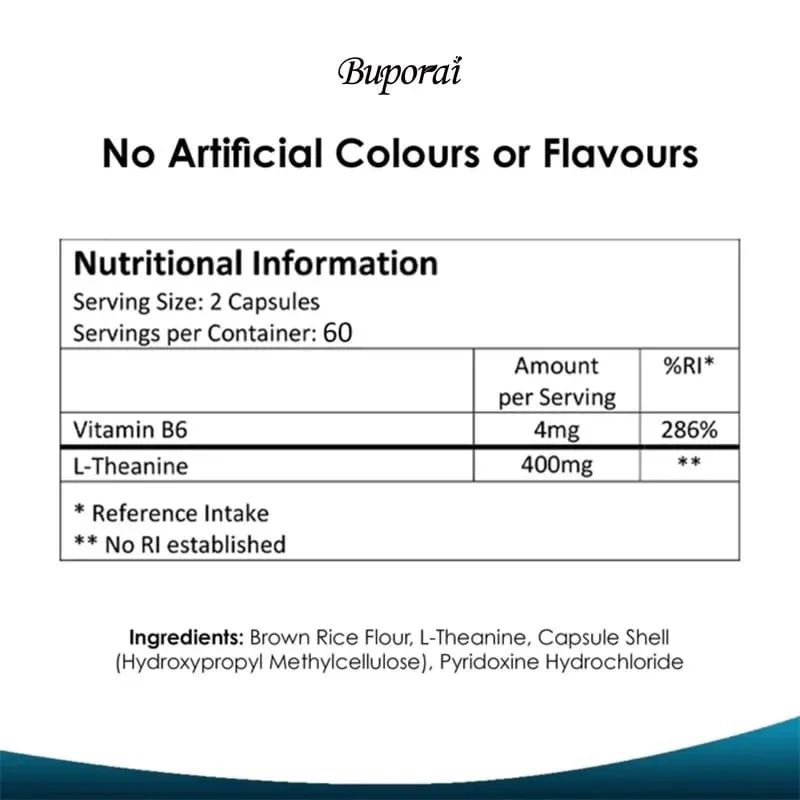 L-Theanine 400MG - Improve Mood and Reduce Anxiety Enhancing Concentration and Cognitive Function