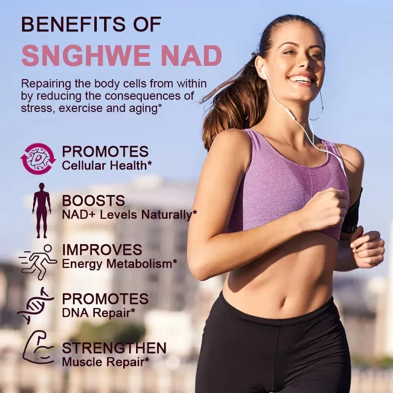 NAD Supplements - Anti-Aging Cell Booster NAD+ Booster Nicotinamide Riboside Alternative Natural Energy & Cellular Health