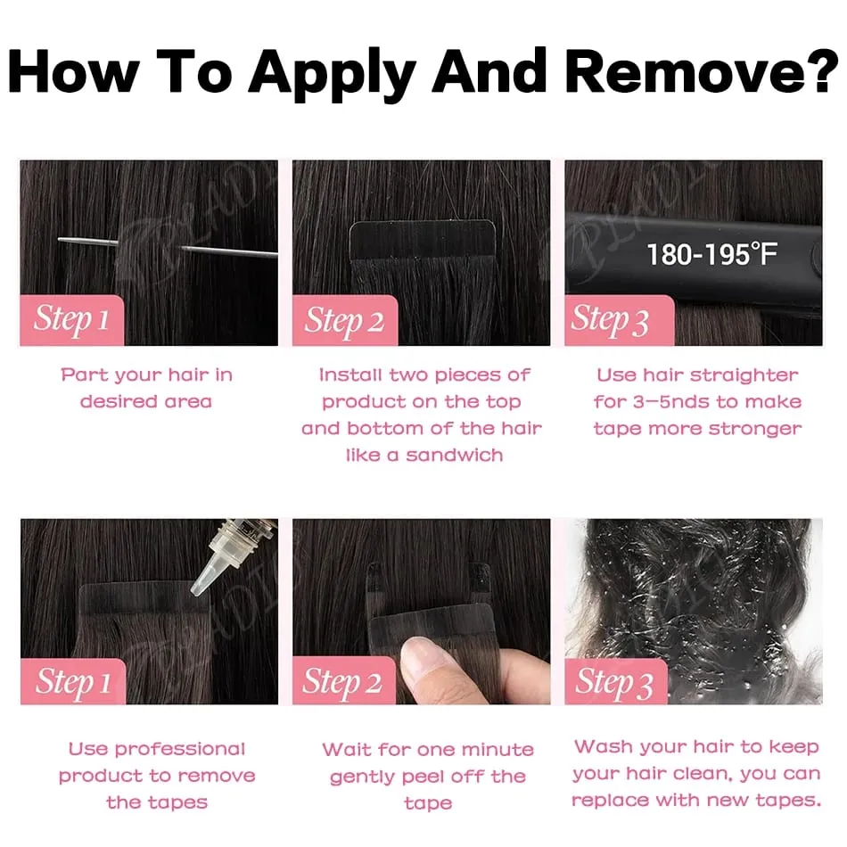 20 40 60 pezzi Nastro nelle estensioni dei capelli 100% capelli umani lisci 14-22 pollici Colore n. 4 Aggiungi volume Estendi la lunghezza per le donne
