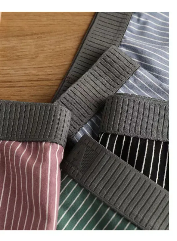4Pcs Boxer Shorts Men's Underwear Sexy Panties Cotton Boxers Striped Underpants Male Shorts U Convex Lingerie Plus Size L-6XL