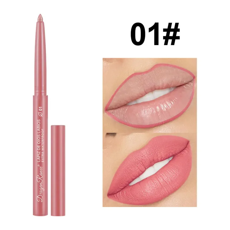 Delineador labial à prova d'água, de longa duração, lápis labial fosco para iniciantes, automático, hidratante de feijão, copo antiaderente — image 10