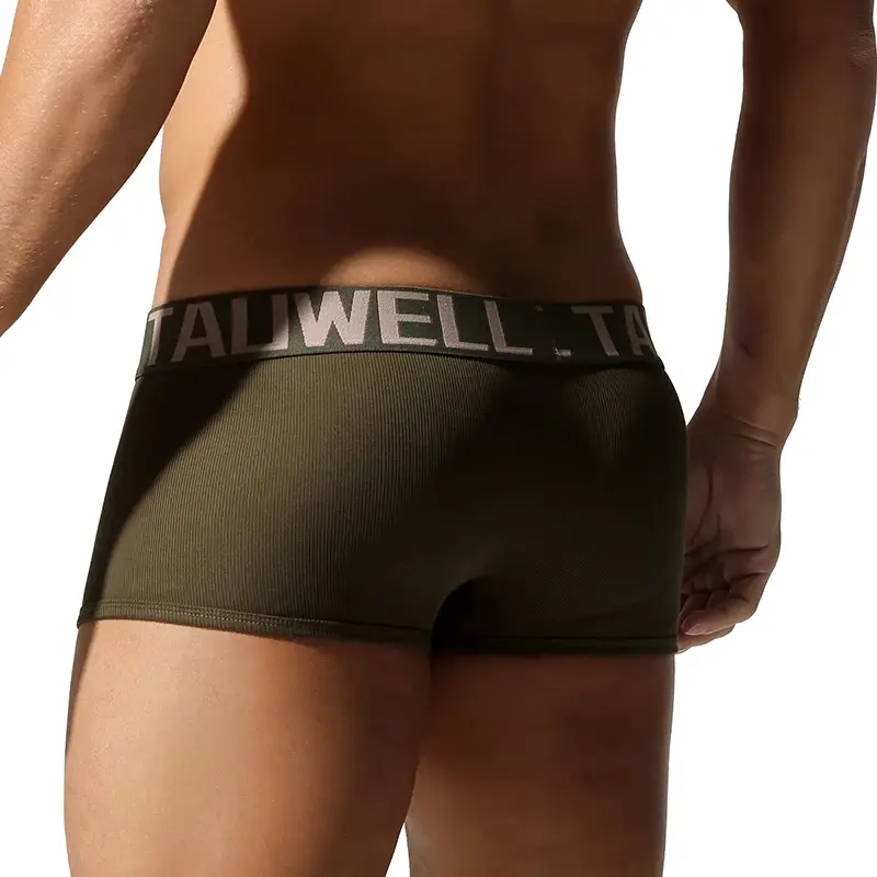 Men's Underwear, High-End Boxer Shorts, Solid Color, High Elasticity, Slim Fit, Breathable