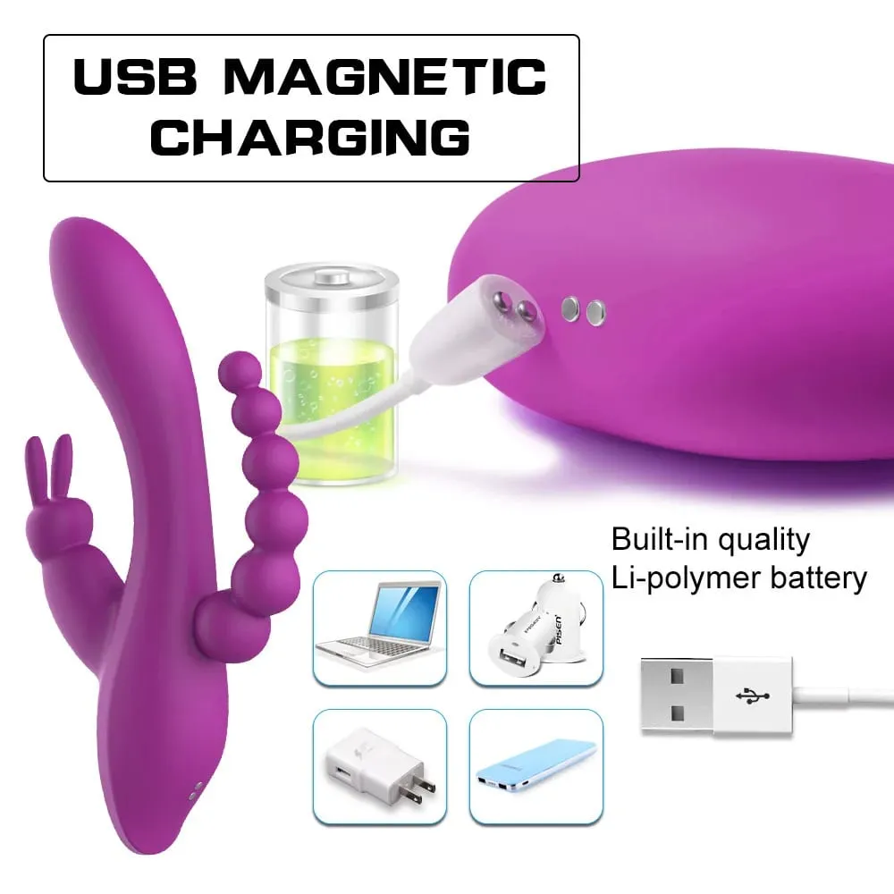 12 Modes G Spot Rabbit Vibrator Clitoral Stimulator Anal Triple Curve Massager Anal Beads Sex Toys For Women Couples Dildo — image 3