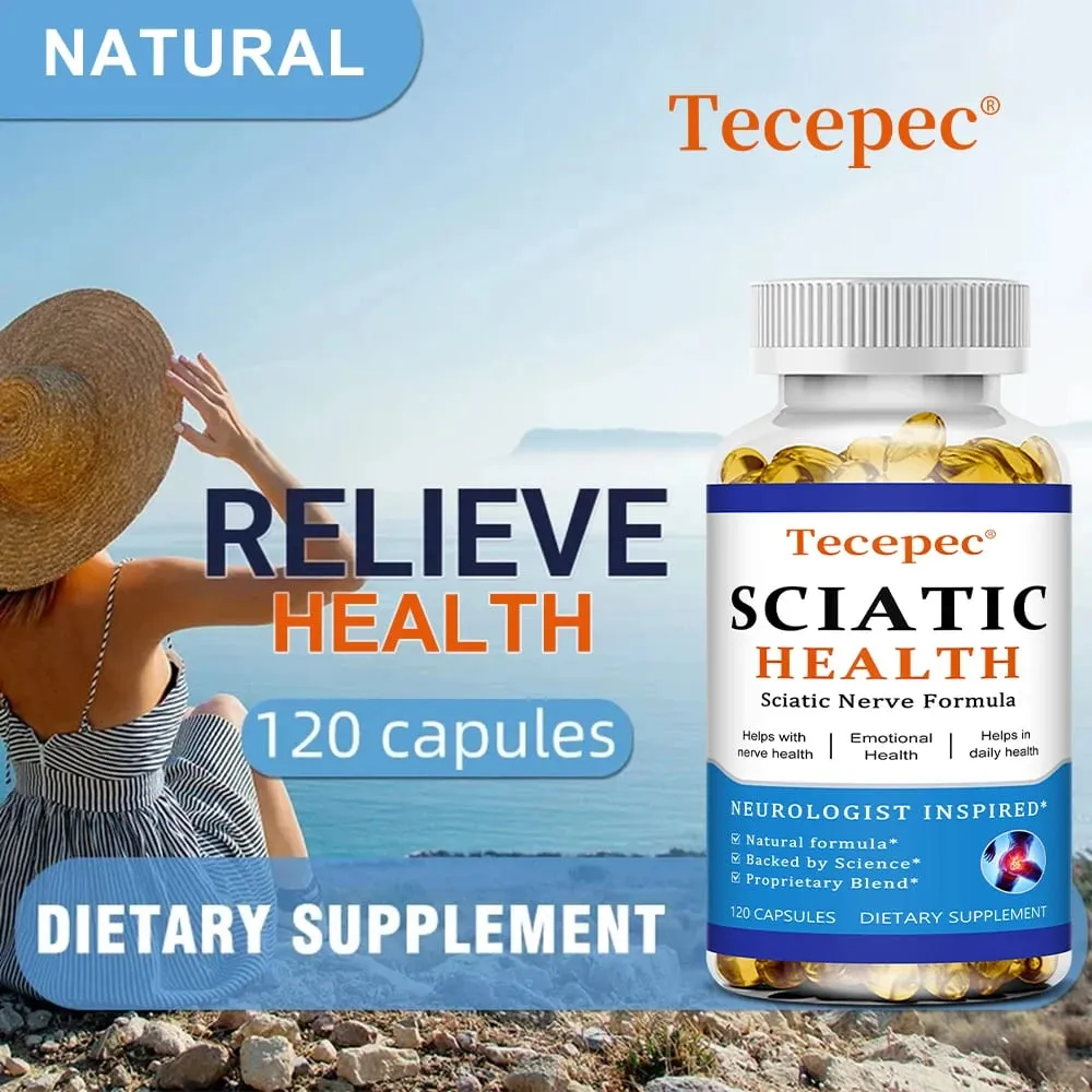 Relieve Sciatica Capsules - Relieve Pain Improve Flexibility Support Nerve and Joint Health Relax Muscles