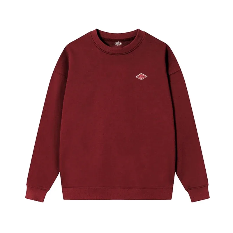 Sudadera fina exportada a Japón para hombre y mujer, chándal holgado de manga larga con cuello redondo de algodón de la misma marca bordada, otoño 2025