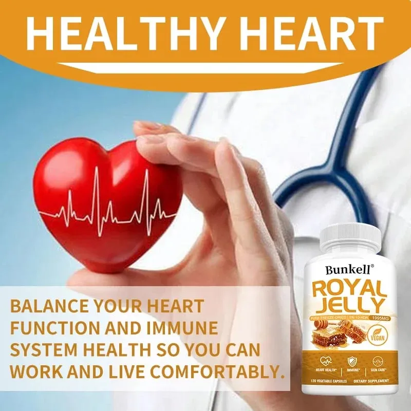 Royal Jelly 1995 Mg - Joint Support Antioxidant Supports Immune System Cardiovascular Health - Non-GMO Gluten-Free Formula