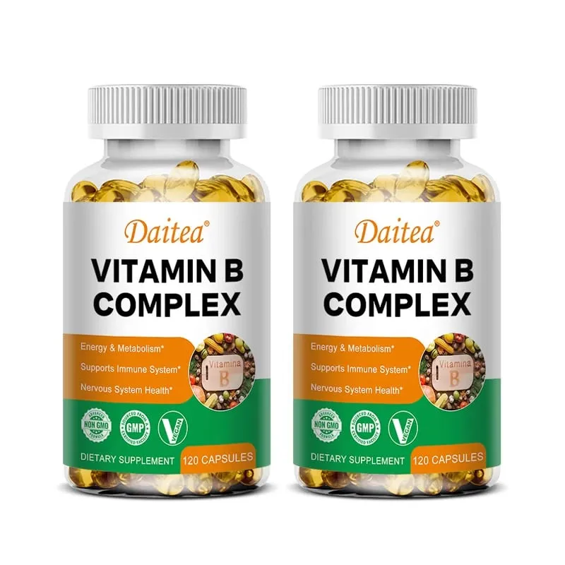 Organic Vitamin B Complex Supports Energy Immune Health Antioxidant Supplement - 30/60/120 Vegetarian Capsules