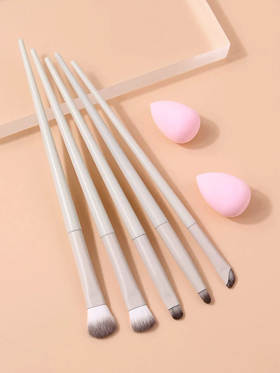 6Pcs Makeup Brushes Set 2Pcs Makeup Sponge Soft Cosmetic Brush for Blush Eyeshadow Concealer Contour Face Make Up Beauty Tool — image 1