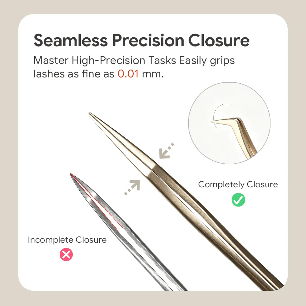 Anti-Slip Eyelash Extension Steel Tweezers High-Density Fiber Tip Eyelash & Eyebrow Professional Precision Makeup Tools