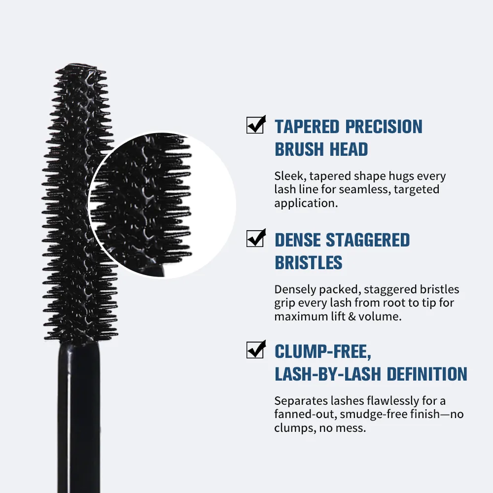 Lengthening & Volumizing Mascara Water-Resistant Long-Lasting Nourishing Strengthen Mascara Glossy Natural Finish Eye Makeup — image 6