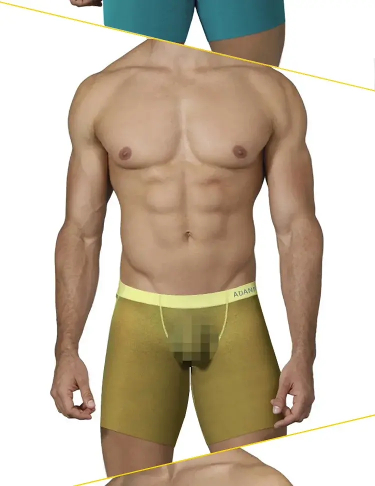 Seluar Dalam Lelaki 0.01mm Ultra Nipis Seluar Dalam Boxer Panjang Penyejuk Sutera Ais Seluar Dalam Kecergasan Gim Lutsinar Seluar Dalam Jaring Lancar