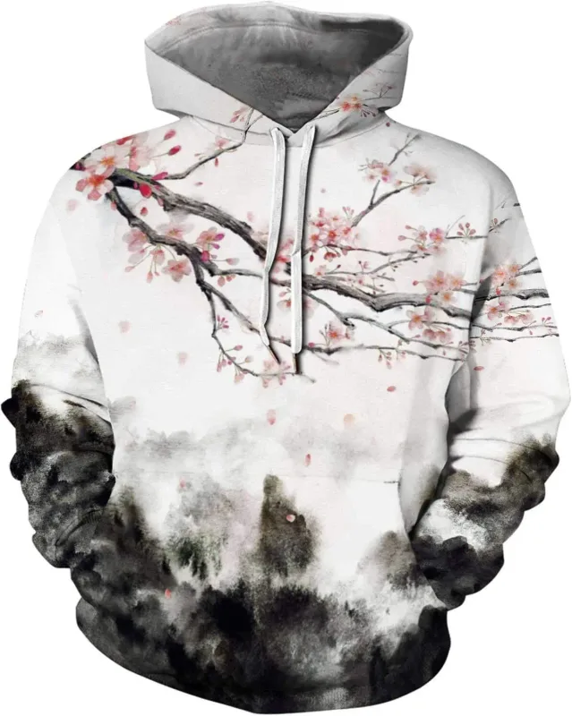 Hoodie Grafik Lelaki Uniseks Cetak Kebaharuan Hoodie, Baju Pullover Corak 3D Dengan Poket, Hoodie Grafik Panas Lengan Panjang Saya