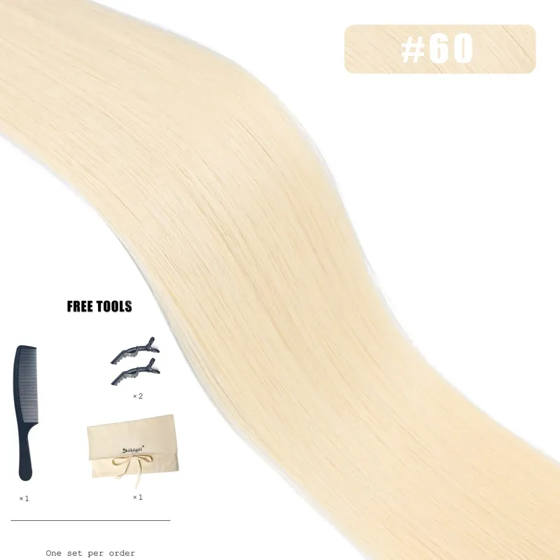 Genius Weft Human Hair Extensions 100G Double Drawn Blonde Bundles Invisible Straight Virgin Hair Weft Full End Top Quality — image 15