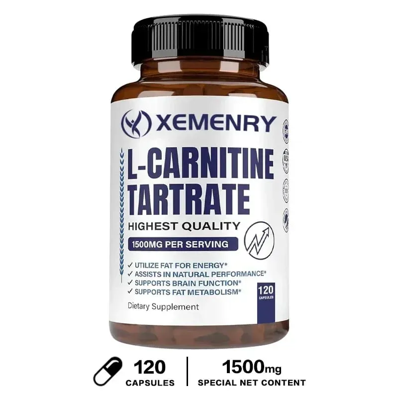 L-Carnitine Capsules - Supports Memory Concentration Fat Metabolism Energy Metabolism Brain Health for Men and Women