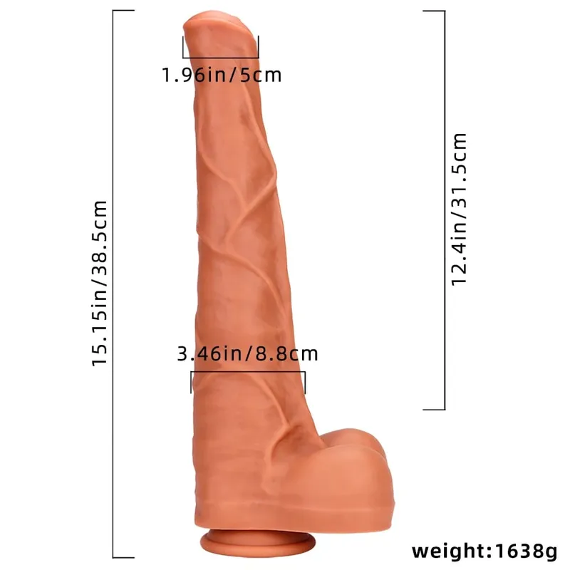 Super Large Horse Dildo 38.5cm With Suction Cup Soft Skin Feeling Huge Penis Thick Phallus Anal Plug Big Dick Sex Toys for Women