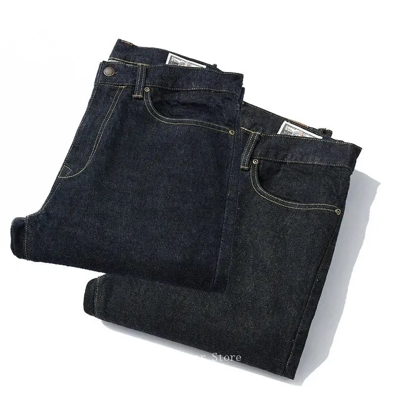 Okonkwo 15oz Selvedge Denim Five-Pocket Jeans Slim Fit Men's Raw Denim Narrow Leg Pants Zipper Fly