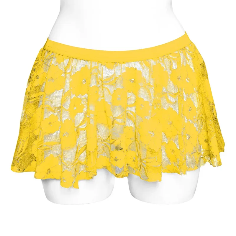 Heren effen kanten rok mesh doorzichtig voor lingerie laag voor opkomst geplooide rokken doorzichtige bodycon bodem voor feestavond