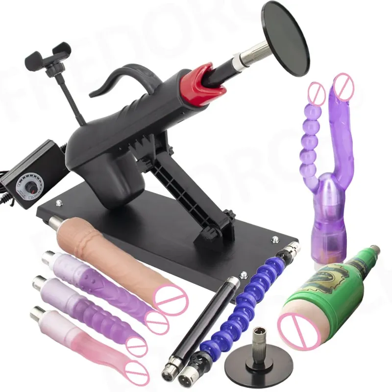 Fredorch Automatic Retractable Sex Pumping Gun Machine with Dildo For Male and Female Masturbation Sex Toy 450 Stroke per minute