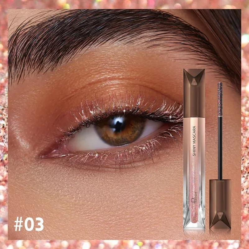 Eyelash Eyebrow Glitter Mascara Brush Lengthing Eye Lash Colored Blue Pink Gold Mascara Eyelashes Curling Extension Makeup