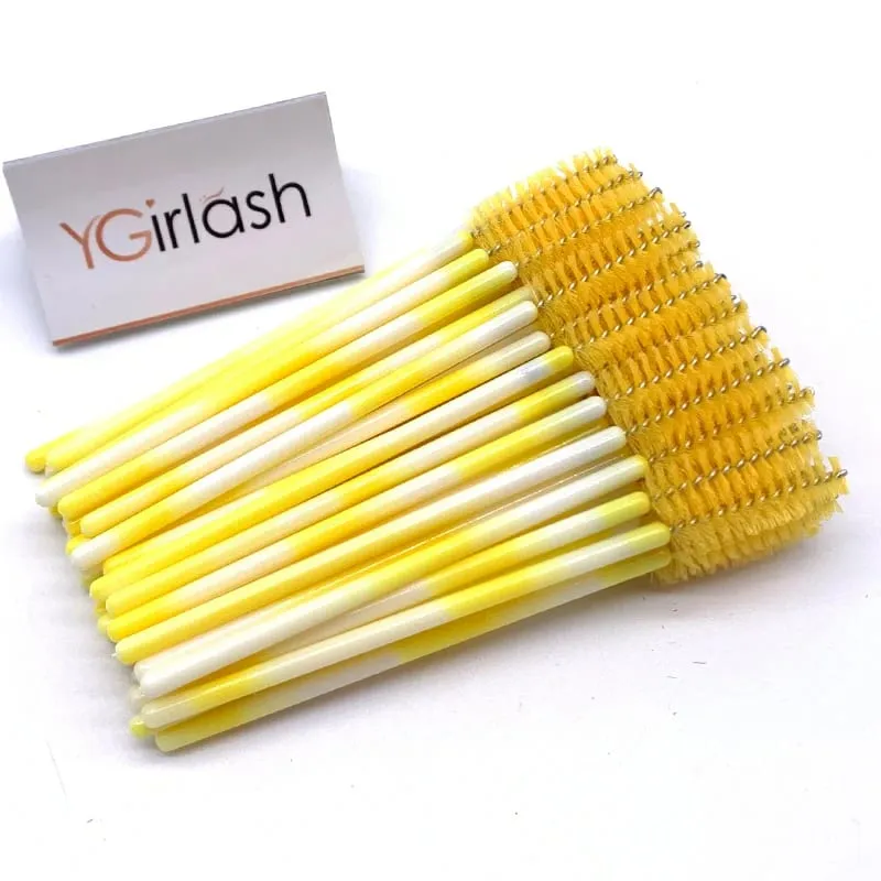 YGirlash 50 個ラッシュ白鳥クリスタルまつげアプリケーター使い捨てダイヤモンドハンドルナイロンマスカラワンドブラシ化粧品ツール