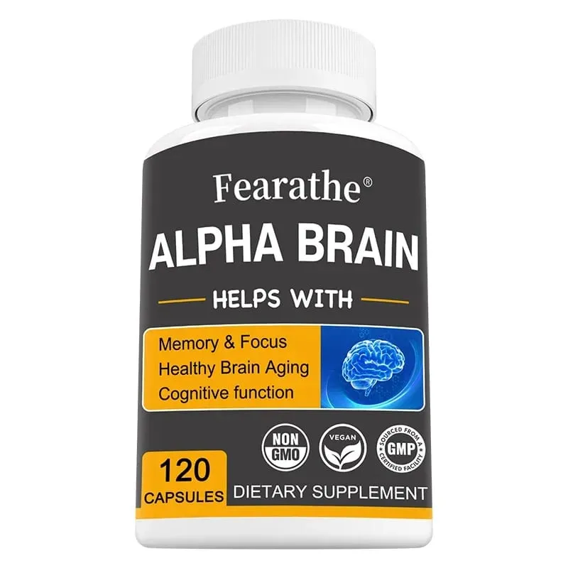 Alpha Brain Nootropics Suplement mózgu dla mężczyzn i kobiet - Pamięć, jasność umysłu i funkcje poznawcze dzięki kapsułkom skupiającym witaminę B6