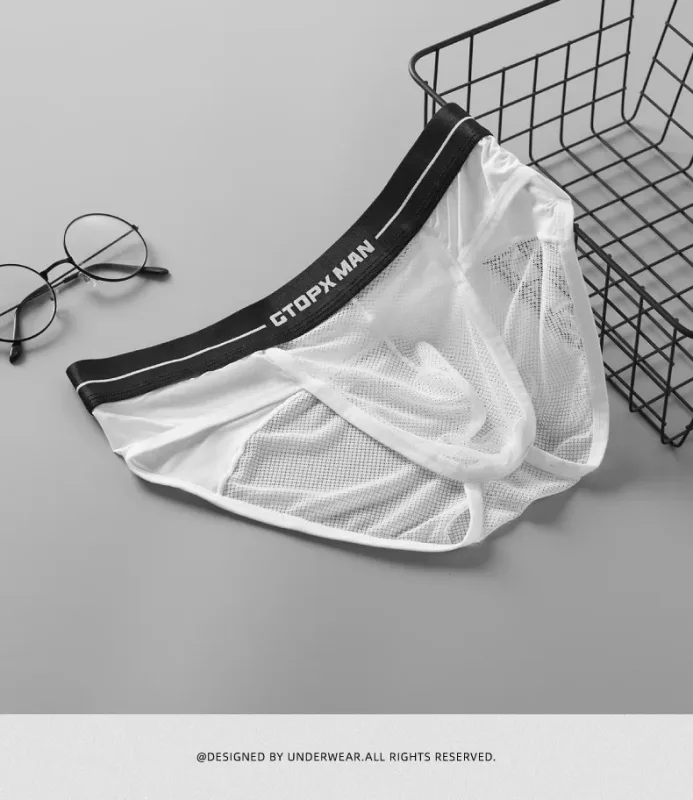 Mens Sexy Underwear U Convex Thin Mesh Transparent Briefs Low Rise Breathable Underpanties — image 13