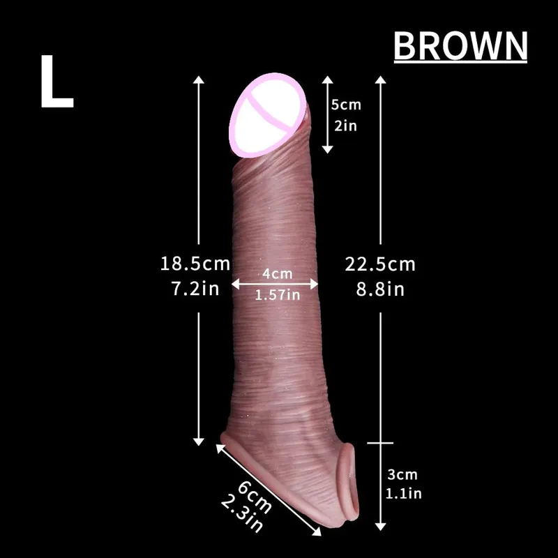 Sleeve for Erection Penis Training Sexy Adult Man Silicone Penis Sleeve Cock Ring Extender Male Sex Toy Dildo Cock
