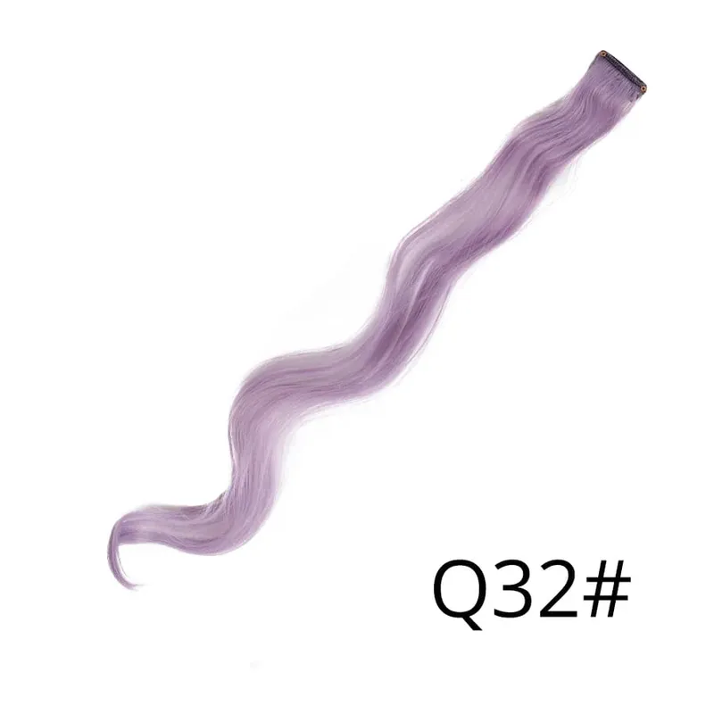 Synthetic Leeons Clip In one Pieces Hair Extensions Heat Resistant Hairpieces Rainbow Ombre Hair Extensions Fake Long Hair Women