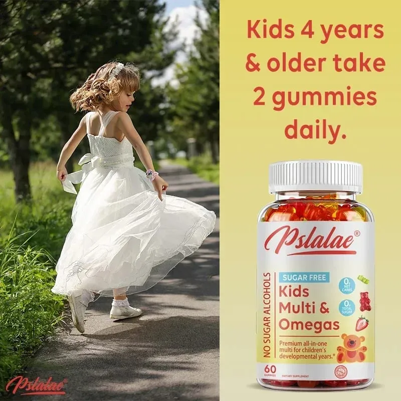 Kids Multivitamins Gummies - Boosts Immunity Promotes Healthy Brain and Body Development Provides Energy