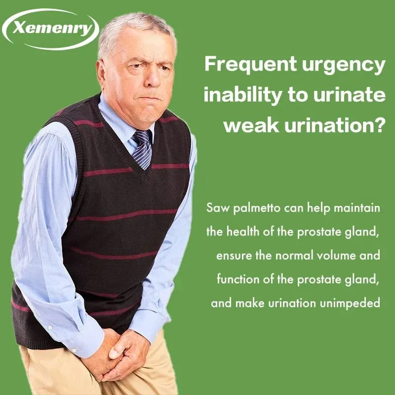 Saw Palmetto Capsules - Prostate Support Prevents Hair Loss Urinary Tract Health Promotes Hair Growth