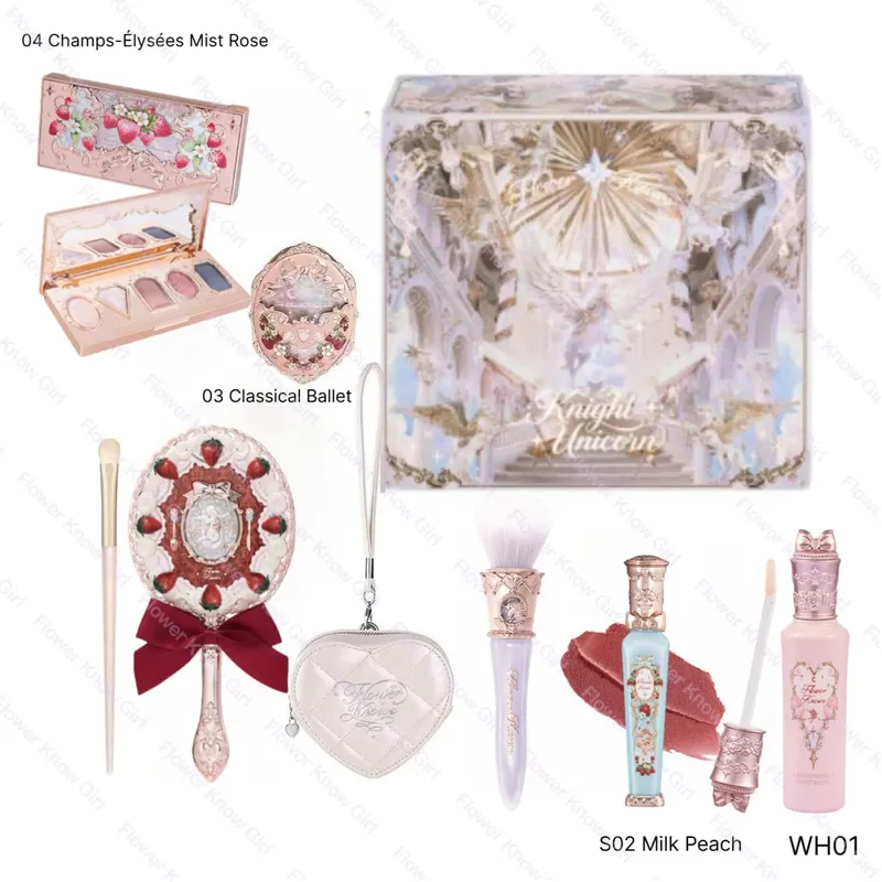 Flower Knows Full Makeup Kit Luxury Gift Box Eyeshadow Palette Blush Lip Cream Hand Mirror Hair Clip Bag Pendant Cute Beauty Cos — image 10