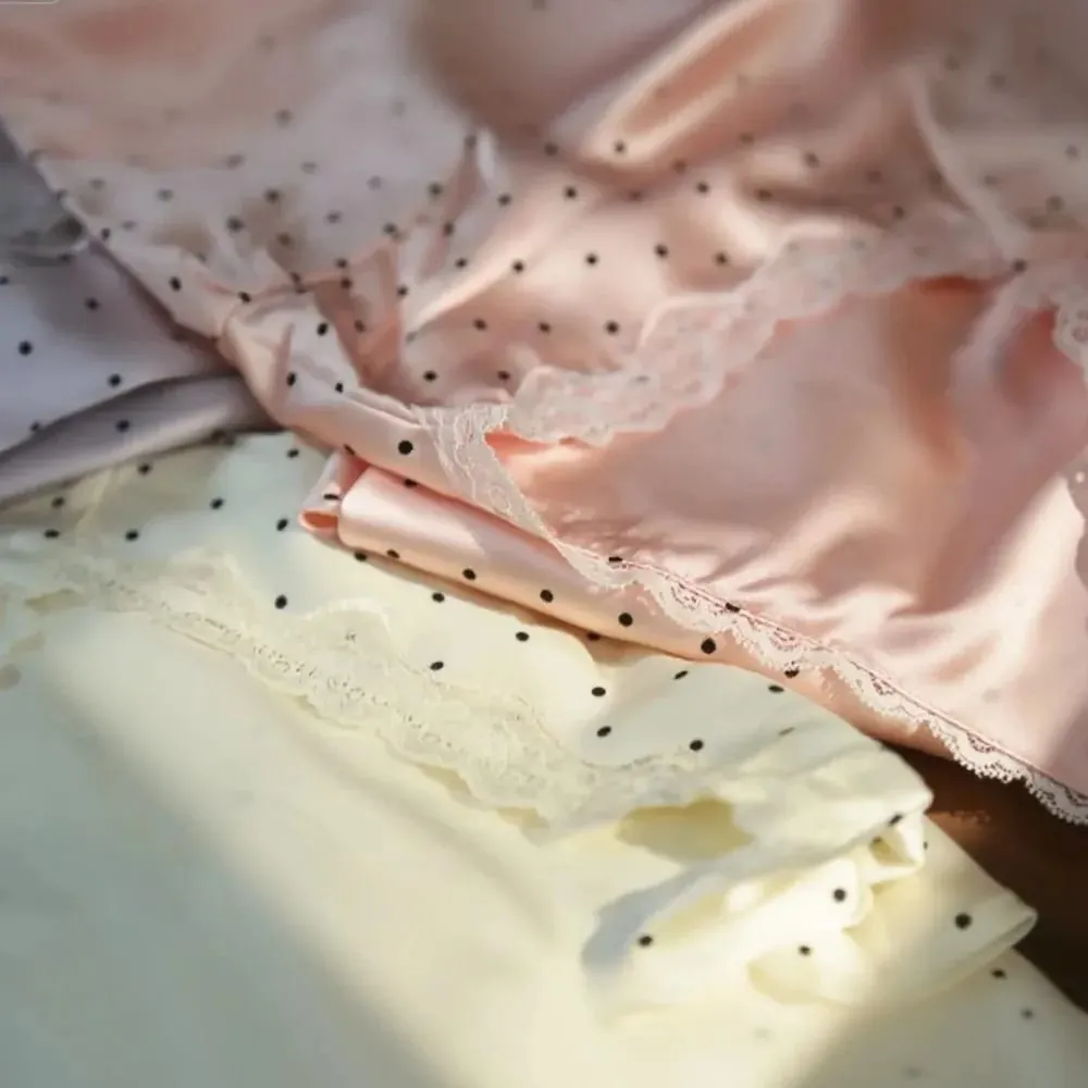 2025 vestidos con estampado de puntos rosas vestido MIDI de encaje de verano vestido Sexy con cuello en v para mujer vestido de noche de fiesta de manga corta — image 5