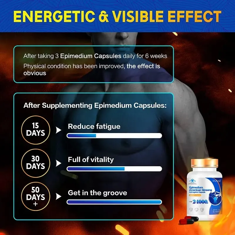 Extra Strength Supplement with Epimedium & Panax Ginseng Extract Male Enhancing Supplement Supports Improve Male Energy Levels — image 4