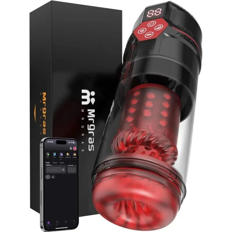 APP LED Automatic Male Masturbation Cup 7 Sucking Rotating Licking Thrusting Modes Stroker Sex Toys for Men Blowjob Simulator — image 1
