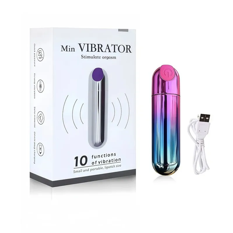 USB Charge 10-Speed Mini Bullet Vibrator Rechargeable Wireless Vibrating Anal Plug Clitoral Stimulator Adult Sex Toys for Women