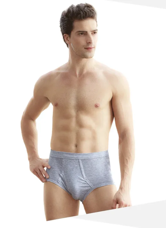Solid Color Fat Plus Size Men's Underwear Mens Underpants 100% Cotton Comfortable Breathable Loose Large Size Men Briefs Panties