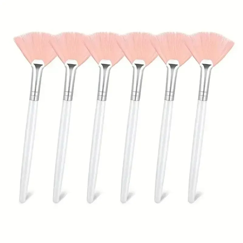 3/6/12pcs Practical Facial Brushes Fan Shape Brush Flat Head Face Mask Applicator Soft Portable Mask Brushes Cosmetic Tools