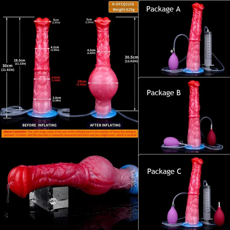 Kembung Memancut Kuda Dildo Palam Dubur Silikon Memancut Zakar dengan Simpul G Spot Dubur Jurulatih Mainan Seks Gay Lelaki Wanita